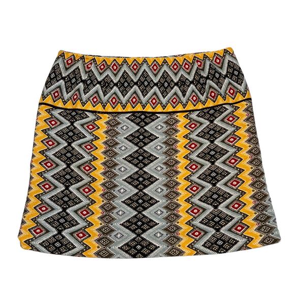 Ann Taylor Loft, Aztec Tribal Multicolor Pattern Skirt, 12 - Picture 1 of 9